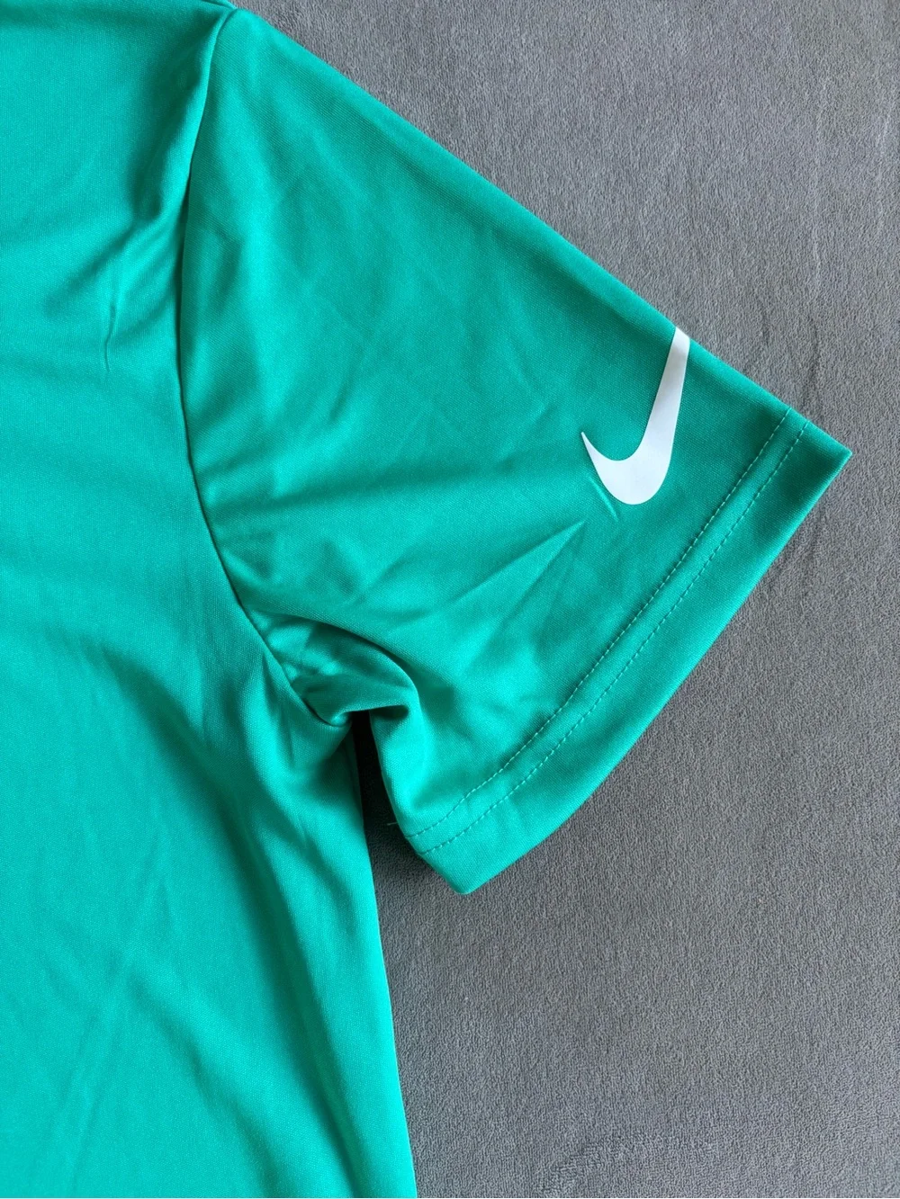 Nike Boys Teal Green Performance Polo with White Logos